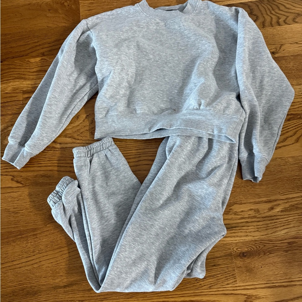Zara Gray Sweatshirt & Hoodie Set